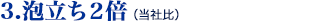 3泡立ち2倍（当社比）